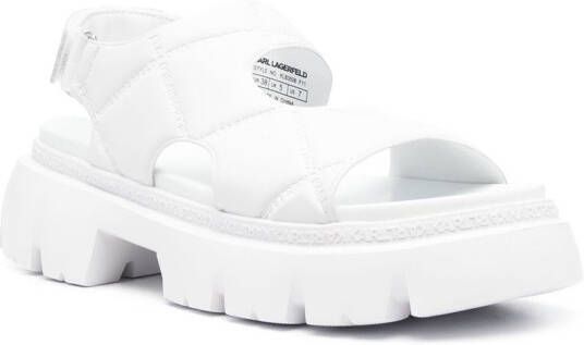 Karl Lagerfeld logo-debossed quilted open-toe sandals White
