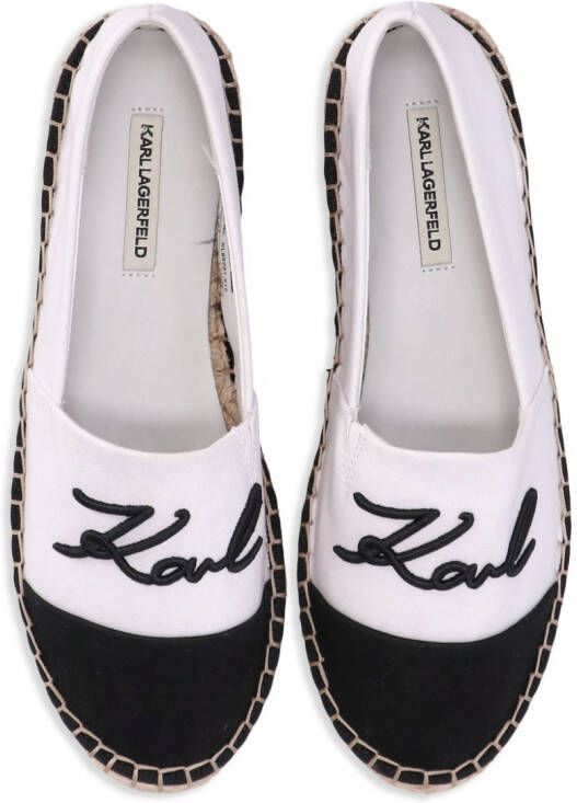 Karl Lagerfeld logo-embroidered espadrilles White