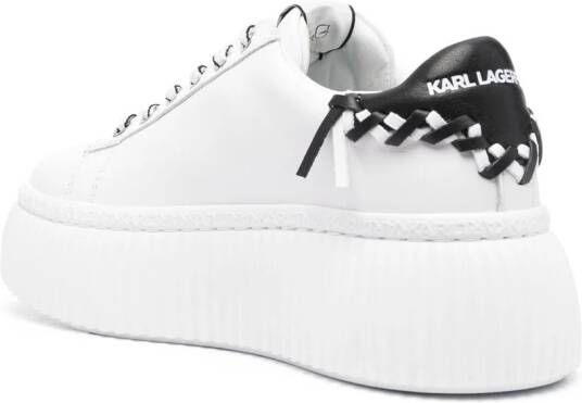 Karl Lagerfeld logo-embroidered low-top platform sneakers White