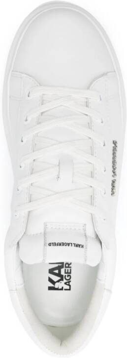 Karl Lagerfeld logo-lettering leather sneakers White