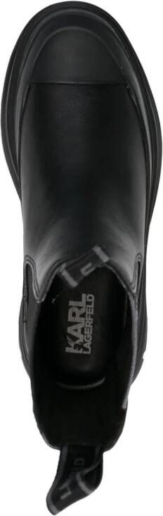 Karl Lagerfeld logo-patch leather ankle boots Black