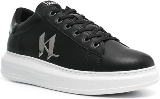 Karl Lagerfeld logo-patch leather sneakers Black