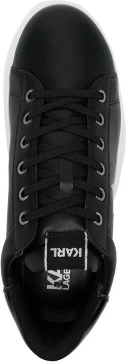 Karl Lagerfeld logo-patch leather sneakers Black