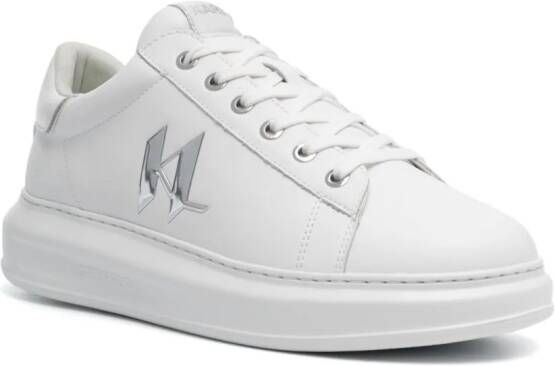 Karl Lagerfeld logo-patch leather sneakers White