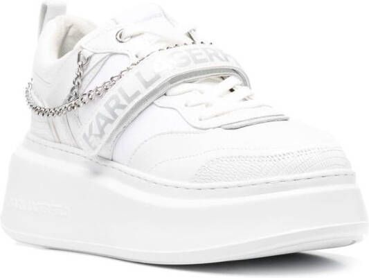 Karl Lagerfeld logo-print chain-link detailed sneakers White