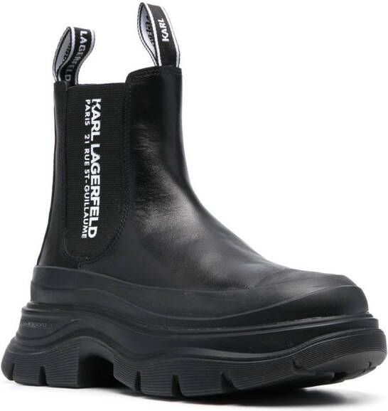Karl Lagerfeld logo-print chelsea boots Black