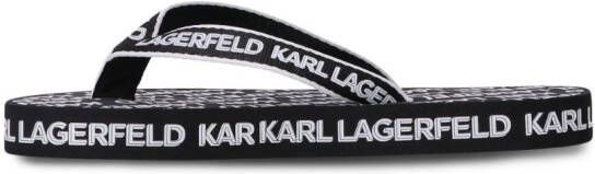 Karl Lagerfeld logo-print flat flip flops Black