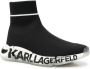 Karl Lagerfeld logo-print knitted-upper sneakers Black - Thumbnail 2