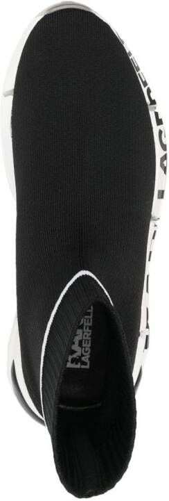 Karl Lagerfeld logo-print knitted-upper sneakers Black