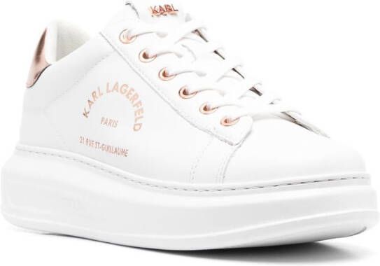 Karl Lagerfeld logo-print leather sneakers White