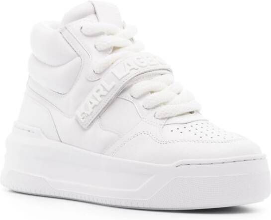 Karl Lagerfeld logo-strap high-top sneakers White