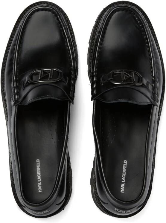 Karl Lagerfeld Mokassino leather loafers Black