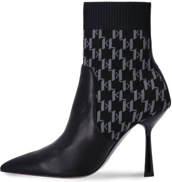Karl Lagerfeld monogram ankle boots Black