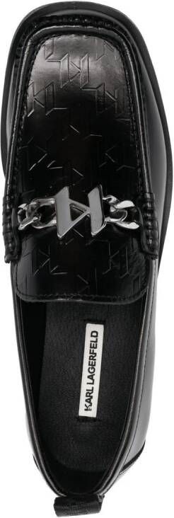 Karl Lagerfeld Monogram-plaque loafers Black
