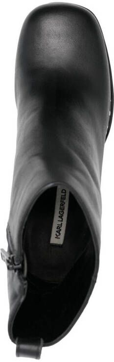 Karl Lagerfeld monogram-print platform boots Black