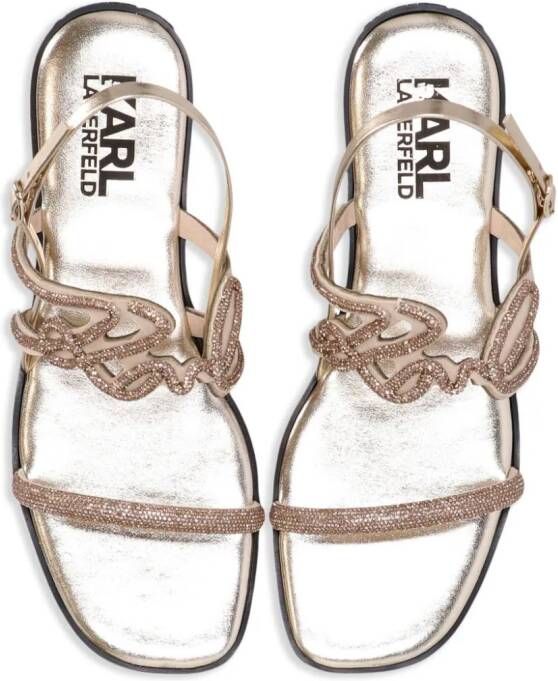 Karl Lagerfeld Olympia crystal-embellished sandals Gold