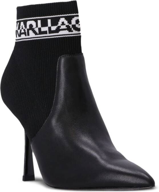 Karl Lagerfeld Pandara 95mm logo-intarsia boots Black