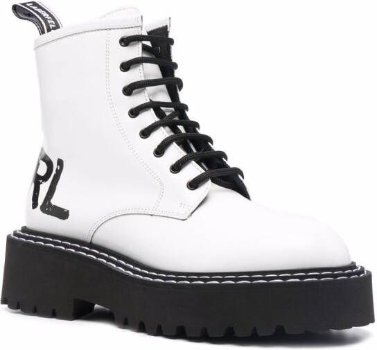 Karl Lagerfeld Patrol II lace-up boots White