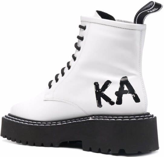 Karl Lagerfeld Patrol II lace-up boots White