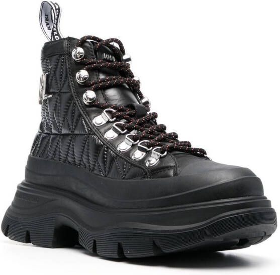 Karl Lagerfeld quilted platform boots Black