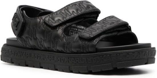 Karl Lagerfeld quilted slingback-strap leather sandals Black