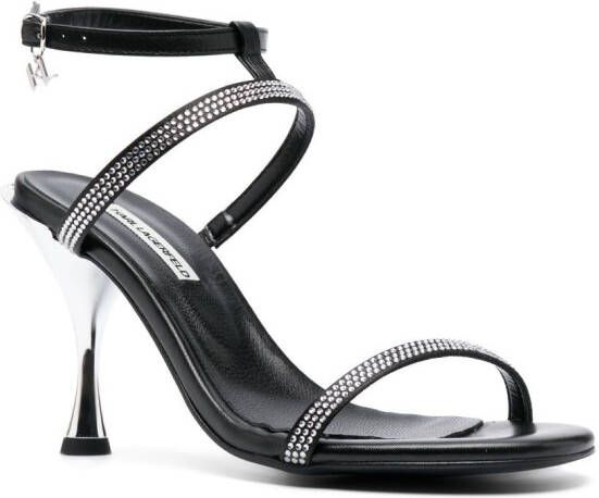 Karl Lagerfeld rhinestone-embellished leather sandals Black