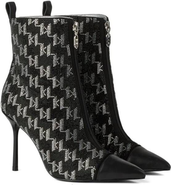 Karl Lagerfeld Sarabande 90mm monogram-pattern boots Black