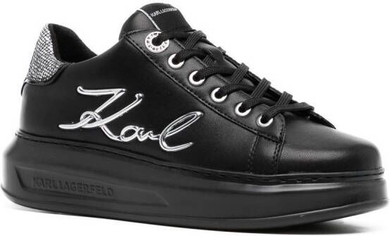Karl Lagerfeld silver-tone logo-detail sneakers Black