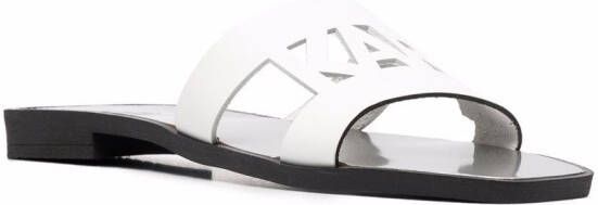 Karl Lagerfeld Skoot II Karl Kut-out flat slides White