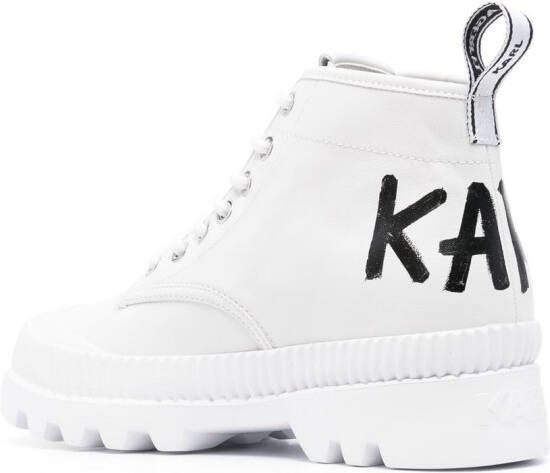 Karl Lagerfeld Trekka II hiker ankle boots White