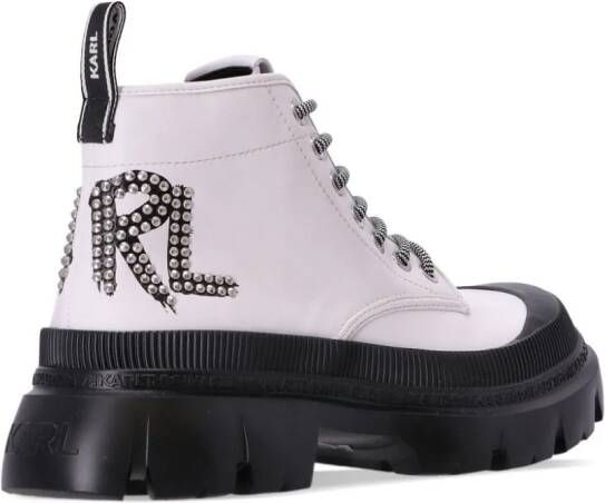Karl Lagerfeld Trekka Max studded boots White