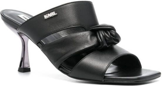 Karl Lagerfeld triple-strap 80mm leather mules Black