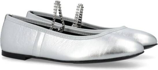 Kate Cate Juliette metallic leather ballerina shoes Silver