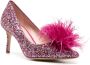 Kate Spade 80mm feather-detailing glitter pumps Pink - Thumbnail 2