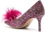 Kate Spade 80mm feather-detailing glitter pumps Pink - Thumbnail 3