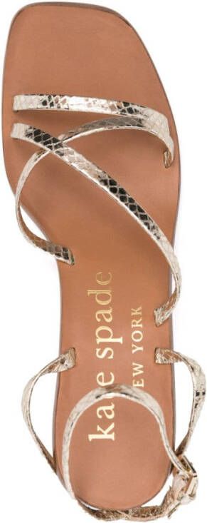 Kate Spade 80mm sculpted-heel leather sandals Gold