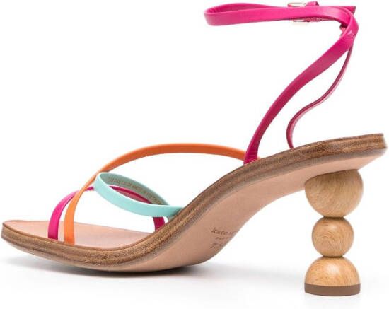 Kate Spade 80mm sculpted-heel leather sandals Pink