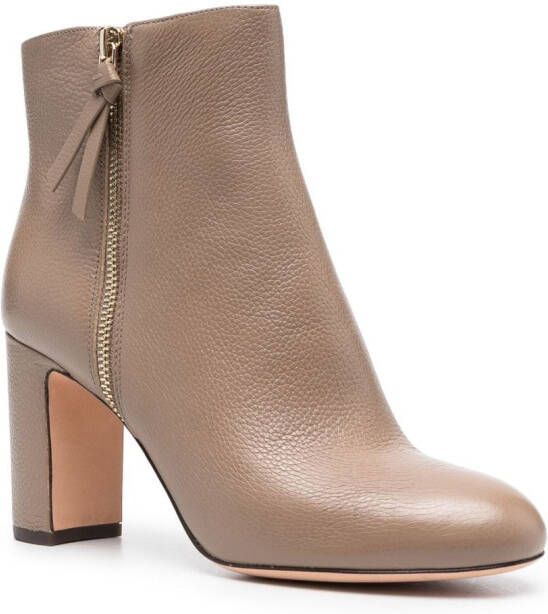 Kate Spade 85mm leather ankle boots Brown