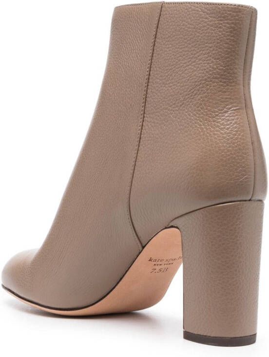 Kate Spade 85mm leather ankle boots Brown
