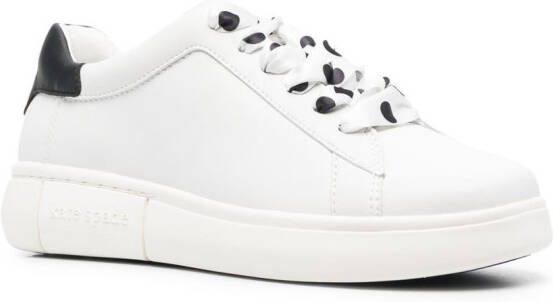 Kate Spade polka-dot lace leather sneakers White
