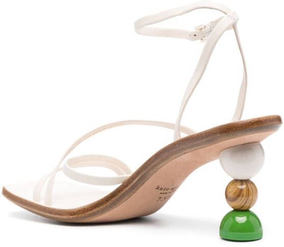 Kate Spade sculpted-heel 80mm leather sandals Neutrals
