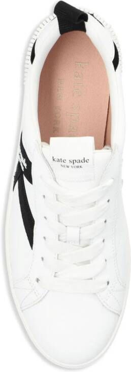 Kate Spade Signature logo-tape leather sneakers White