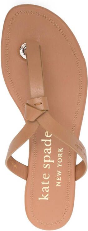 Kate Spade tassel-detail leather slides Brown