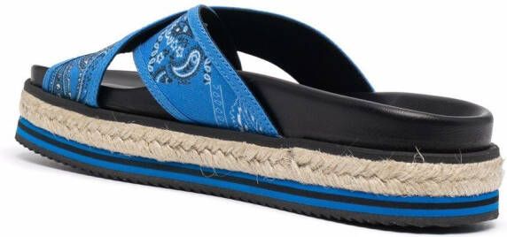 Kenzo bandana-print platform sandals Blue