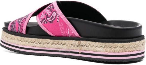 Kenzo bandana-print platform sandals Pink