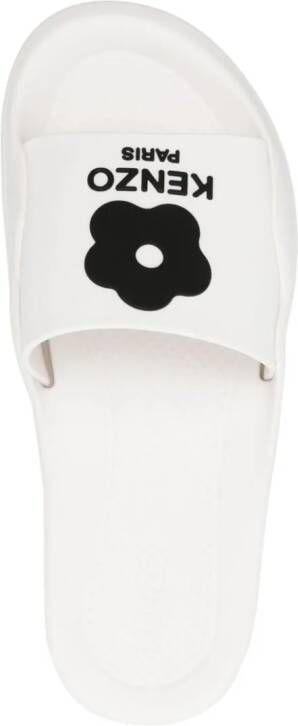 Kenzo Boke Flower logo-embossed slides White