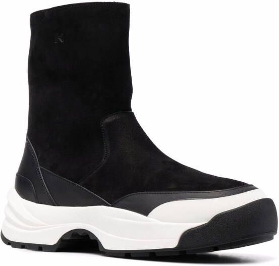 Kenzo chunky sole leather boots Black