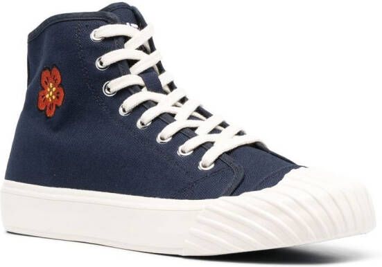 Kenzo floral-patch high-top sneakers Blue