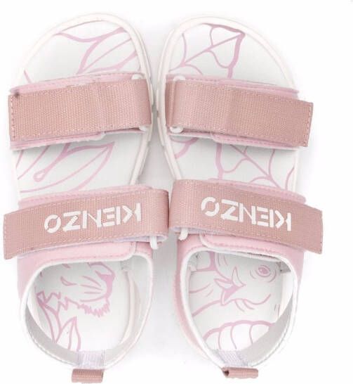 Kenzo Kids animal-print touch-strap sandals Pink
