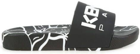 Kenzo Kids Aqua logo-print slides Black